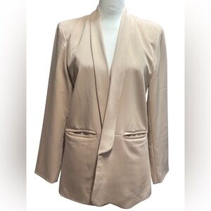 Womens Urban Coco Khaki Tan Business Casual Jacket Open Blazer Pockets Large